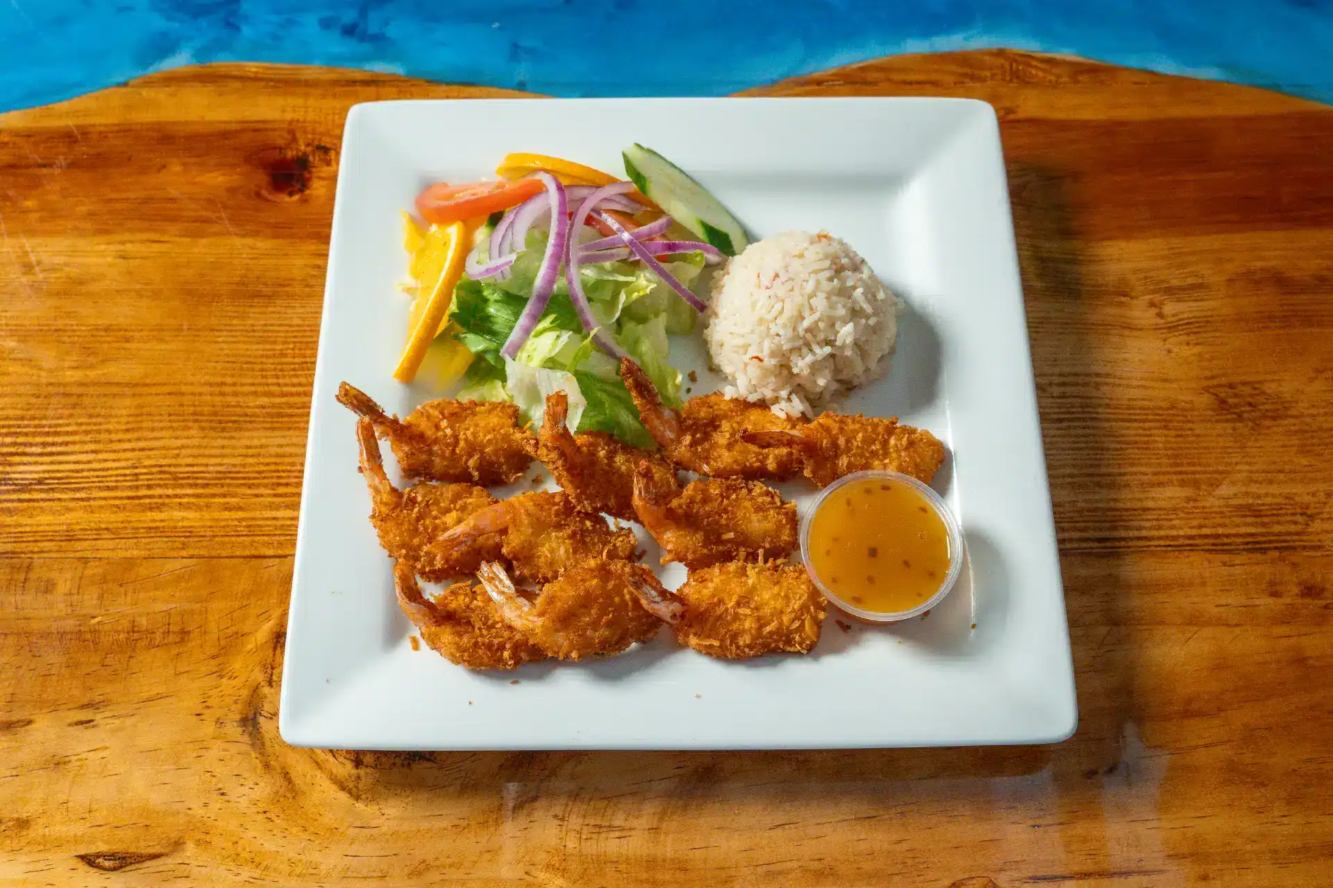 Camarones Empanizados de Coco en Salsa de Mango - Mi Lindo San Blas